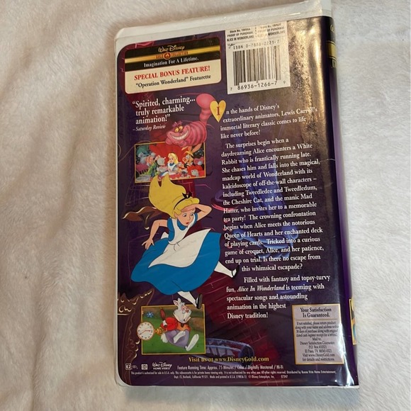 Disney Alice in Wonderland Gold Edition‎ VHS - Picture 2 of 3